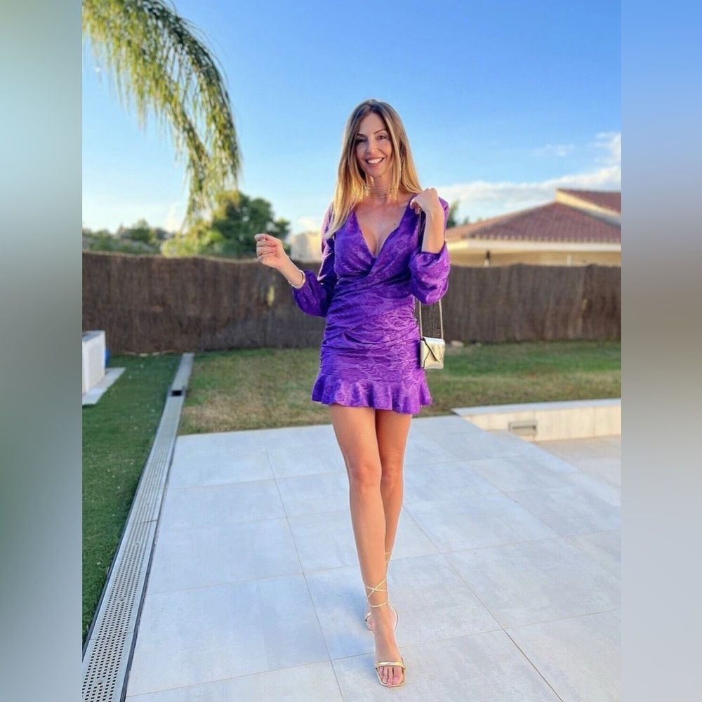 Zara Purple Satin Mini Dress